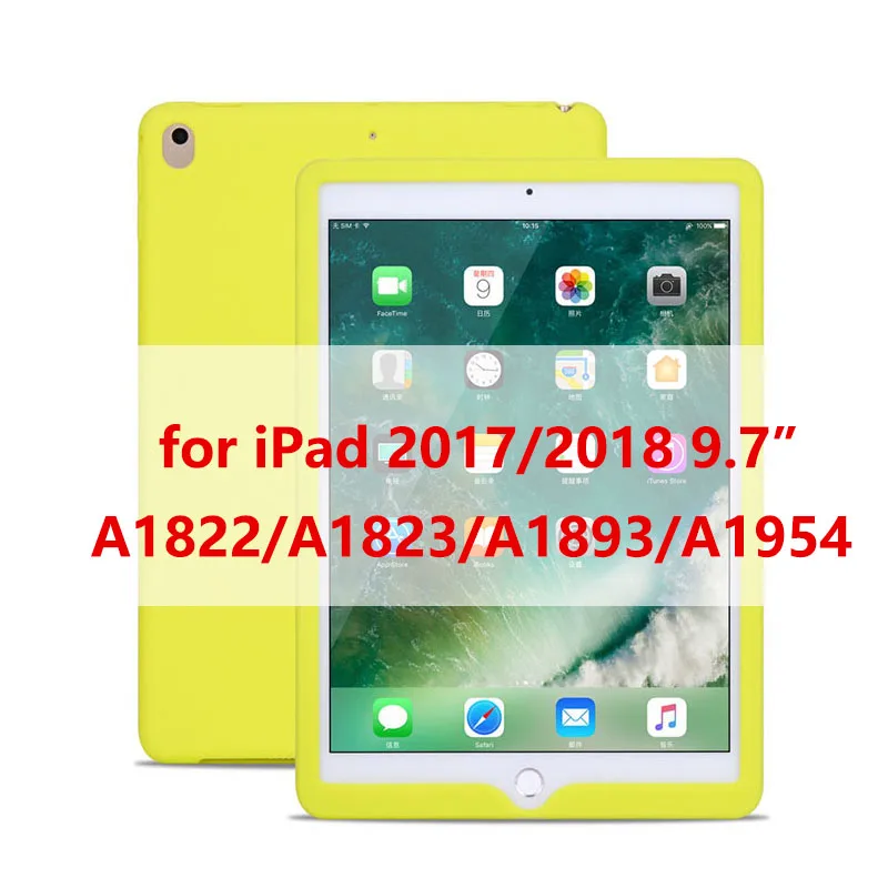 2017 2018 case y Tablet Silicone Case for iPad 9.7 Air 2 Case Soft Shockproof 360° Protection Back Shell Cover for iPad mini 2 3 4 Case - Цвет: 2017 2018 case y