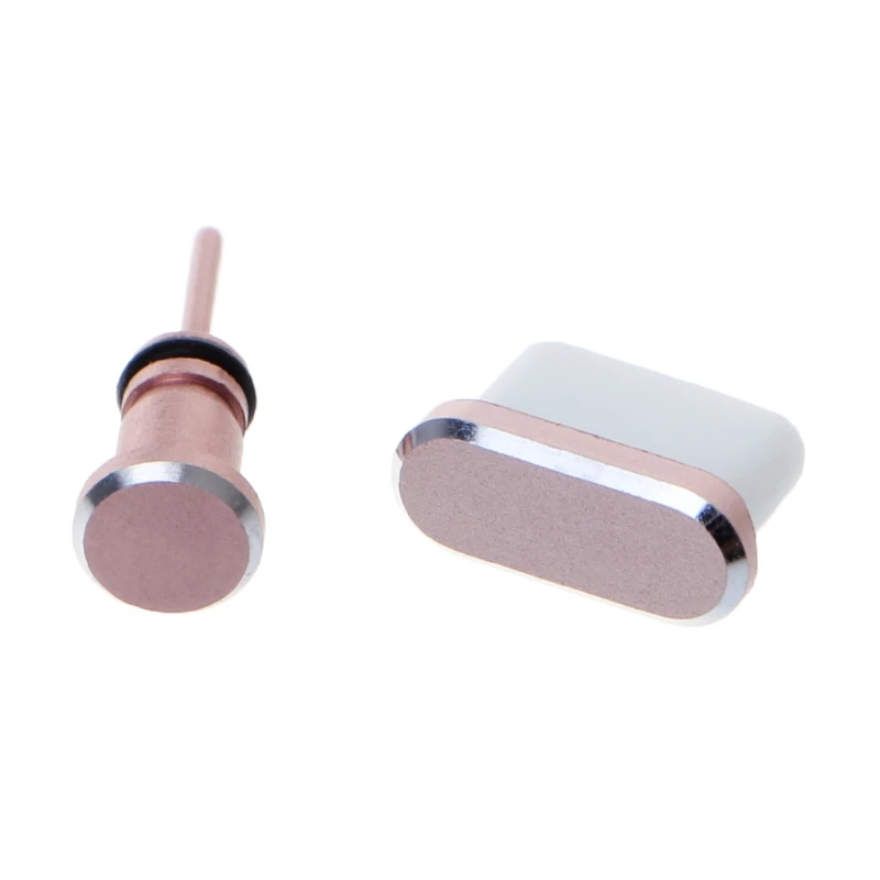 rose gold Набор штепсельной вилки от пыли usb type-C порт 3,5 мм разъем для наушников для huawei P10 - Цвет: rose gold