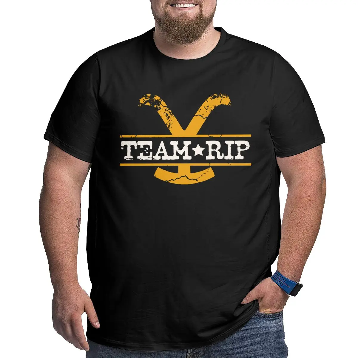Camisetas del equipo Rip Yellowstone para hombre, camisa de manga corta de algodón puro de dutón, de gran tamaño, 4XL, 5XL, 6XL