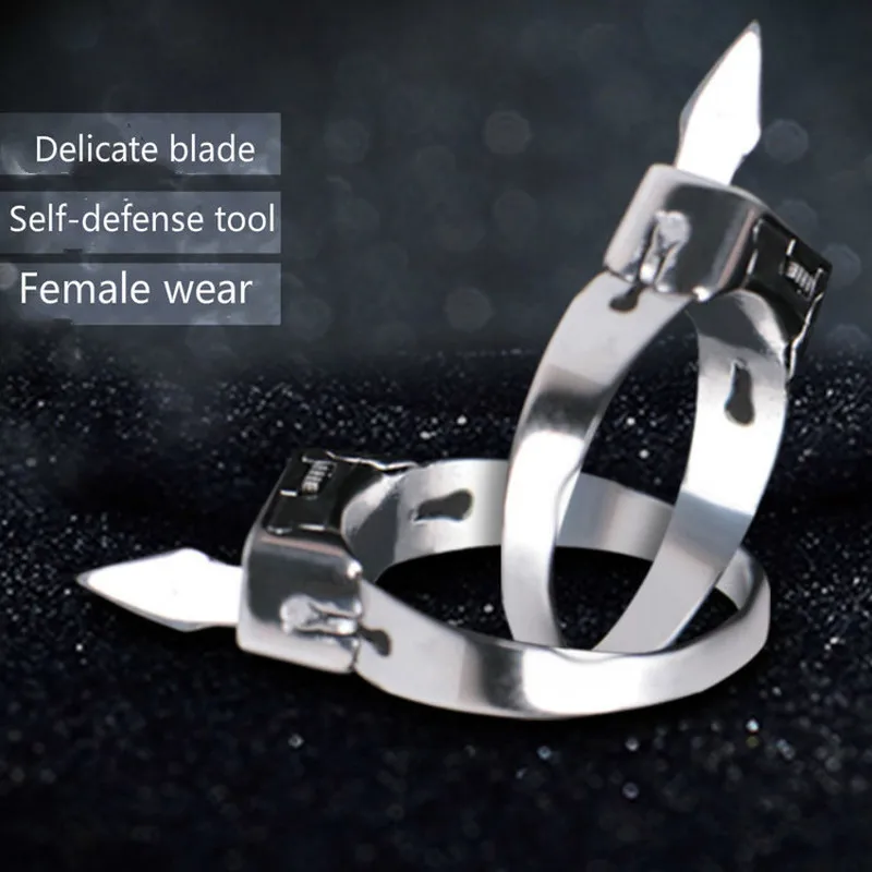 

Stainless Steel Jewelry Ring Self-defense Weapon Multifunctional Ring Blade Adjustable Self-defense Ring jewelry Gift