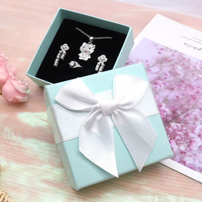 

12pcs Ring Packing Box Necklace Bracelet Gift Jewelry Box Earrings Bow Jewlery Organizer Wedding Birthday Christmas Gift Box