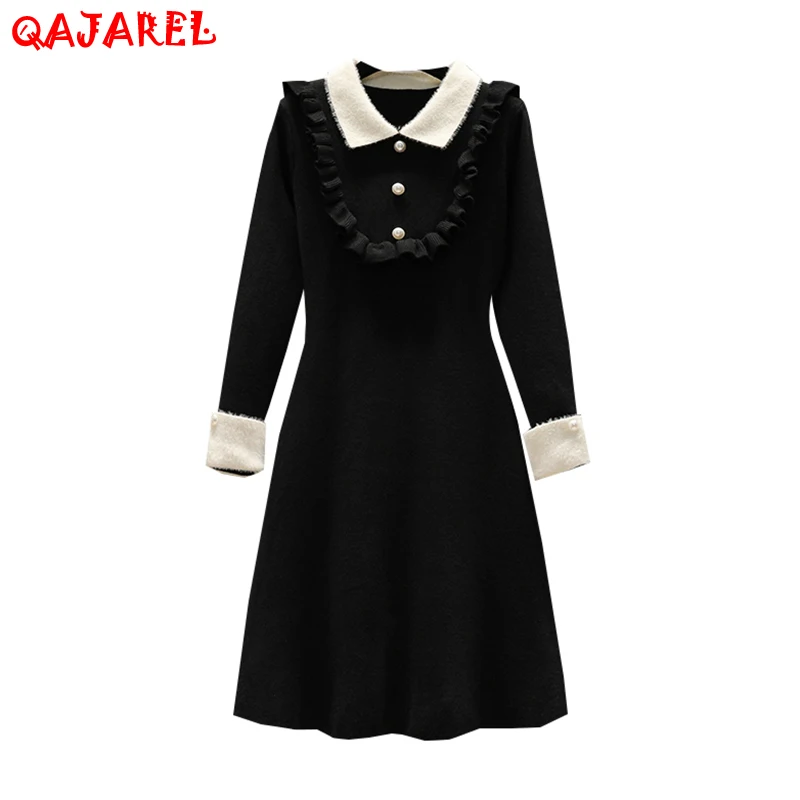 

Трикотажное Хлопковое платье-миди, с оборками