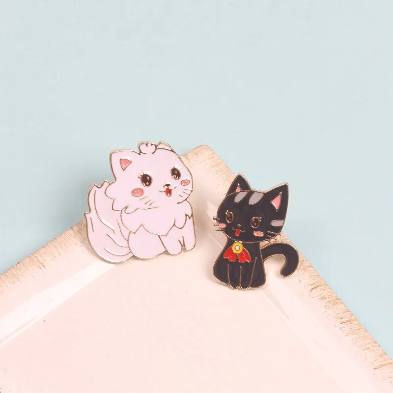 Модный новый нагрудный знак брошь милый мультфильм падение котенок корейское