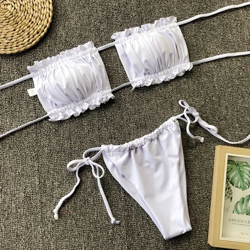 

Summer Swimsuit 2021 Sexy Hot Swimwear Women Two-Pieces/Set Dot Print Bikini Push Up Adjustable Bather Bathing Swim Beachwear