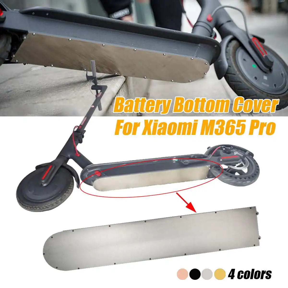

4 Colors For Xiaomi M365 Pro Electric Scooter Chassis Shield Scooter Battery Bottom Cover Protection Stainless Steel Plate Skid