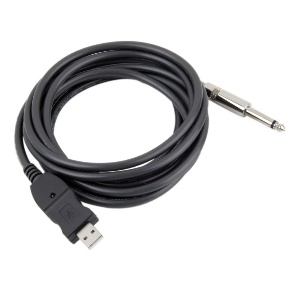 

1pcs Drop Shipping 3M Guitar Bass 1/4'' USB TO 6.3mm Jack Link Connection Instrument Cable new