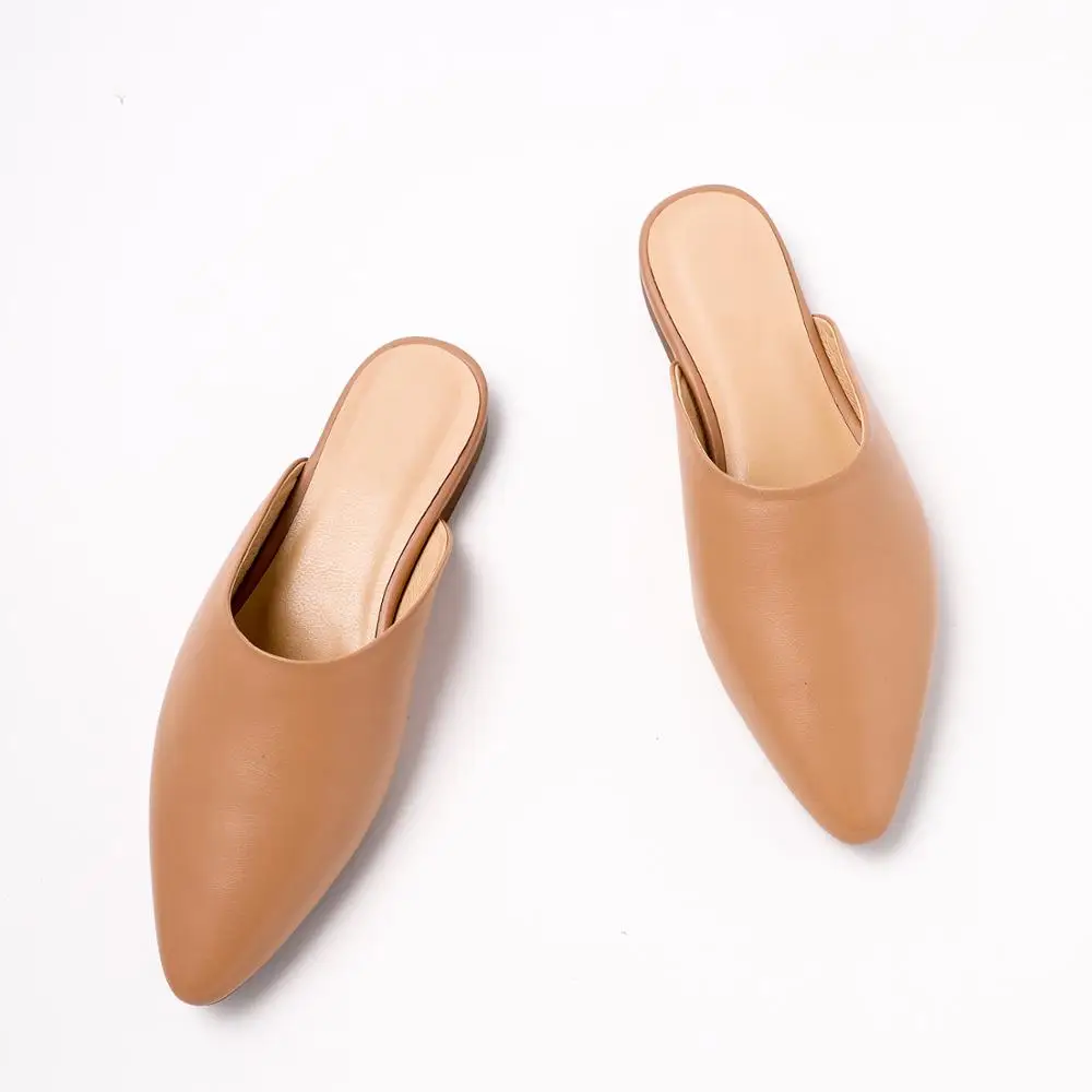 2020 Бесплатная доставка Модные женские мюли ручной работы из натуральной кожи