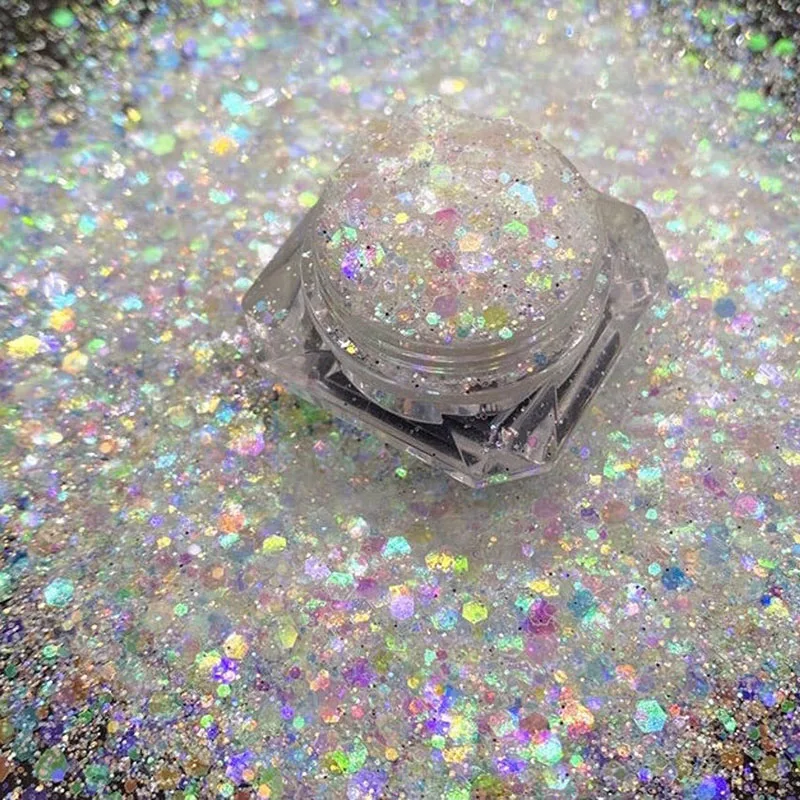 

50g Ultra-thin Sparkly Nail Art Glitter Sequins 3D Mix Hexagon Chameleon Aurora Mermaid Flakes Manicure Spangle Glitter Slice #