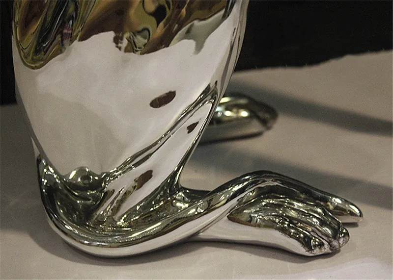 

HHT Modern Villa Living Room Electroplating Italian Greyhound Gree Hound Resin Sculpture Quality Sitting Type Floor Decoration