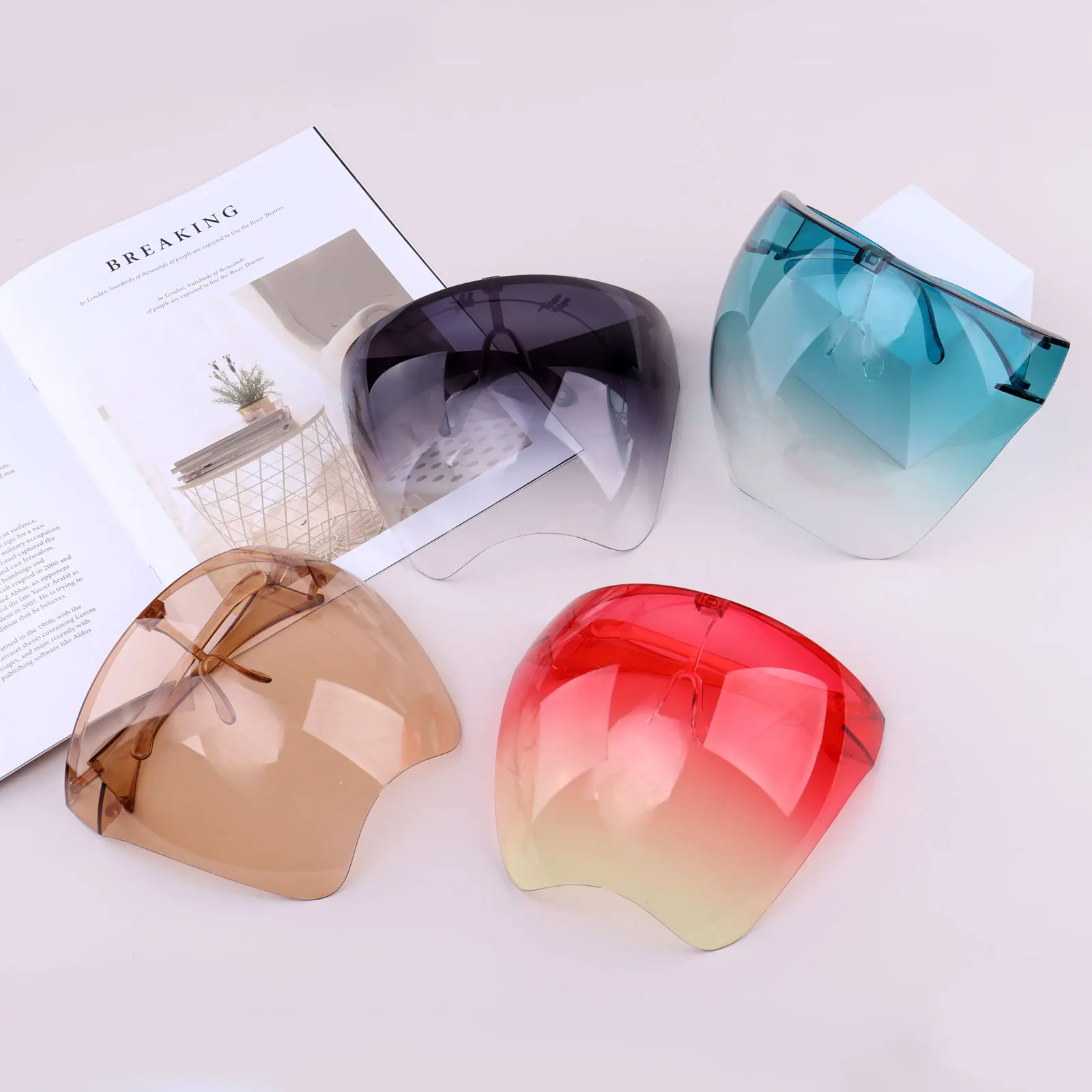 

Colorful Eye Shield Idea Visor Wrap Defend Large Mirror Sunglass Half Shield Protector Face Mask Kitchen Cooking Anti-Spray Mask