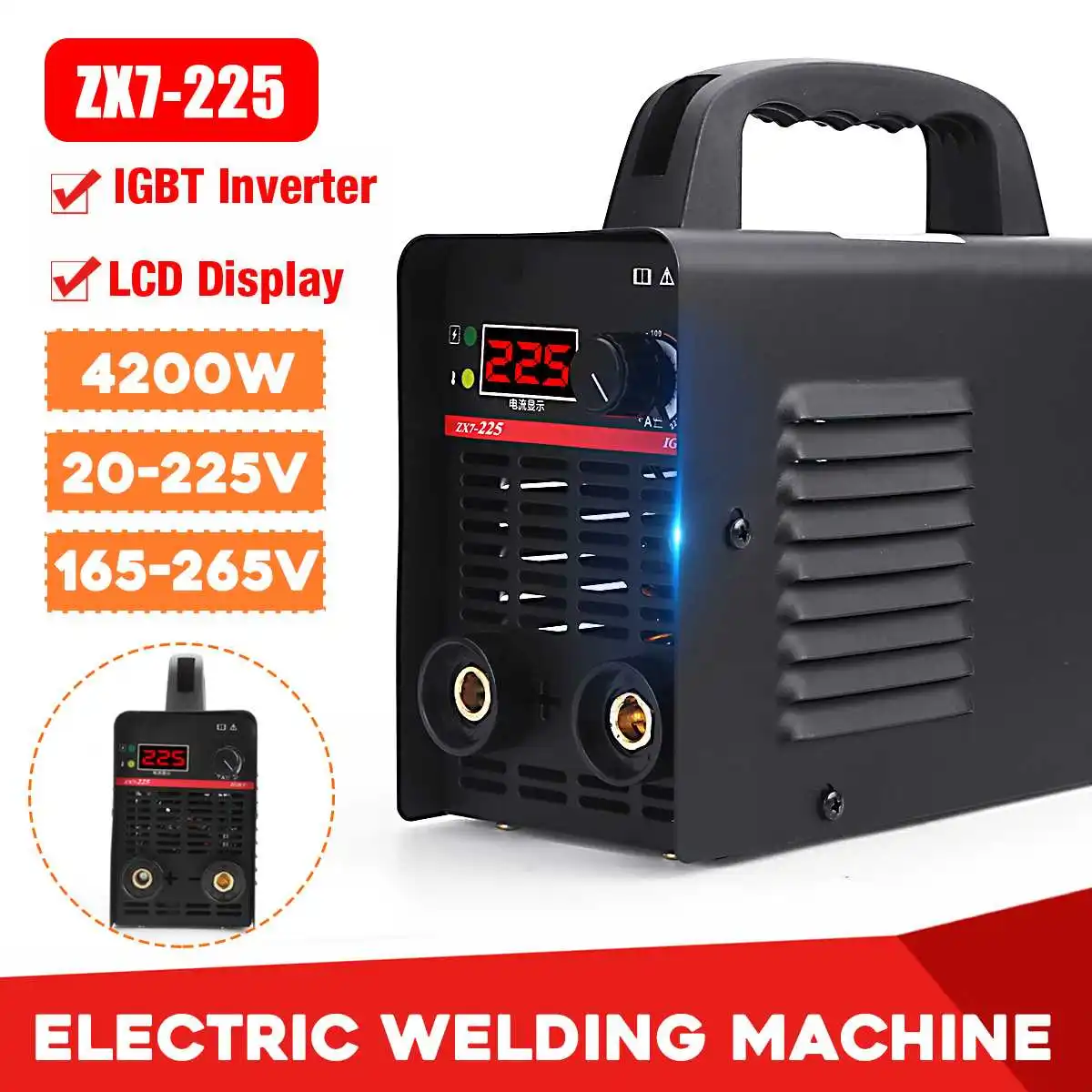 

4200W 165-265V Welder DC Inverter ARC MMA 225Amp LCD Display Welding Machine Stick Tool For Home Beginner Lightweight Efficient