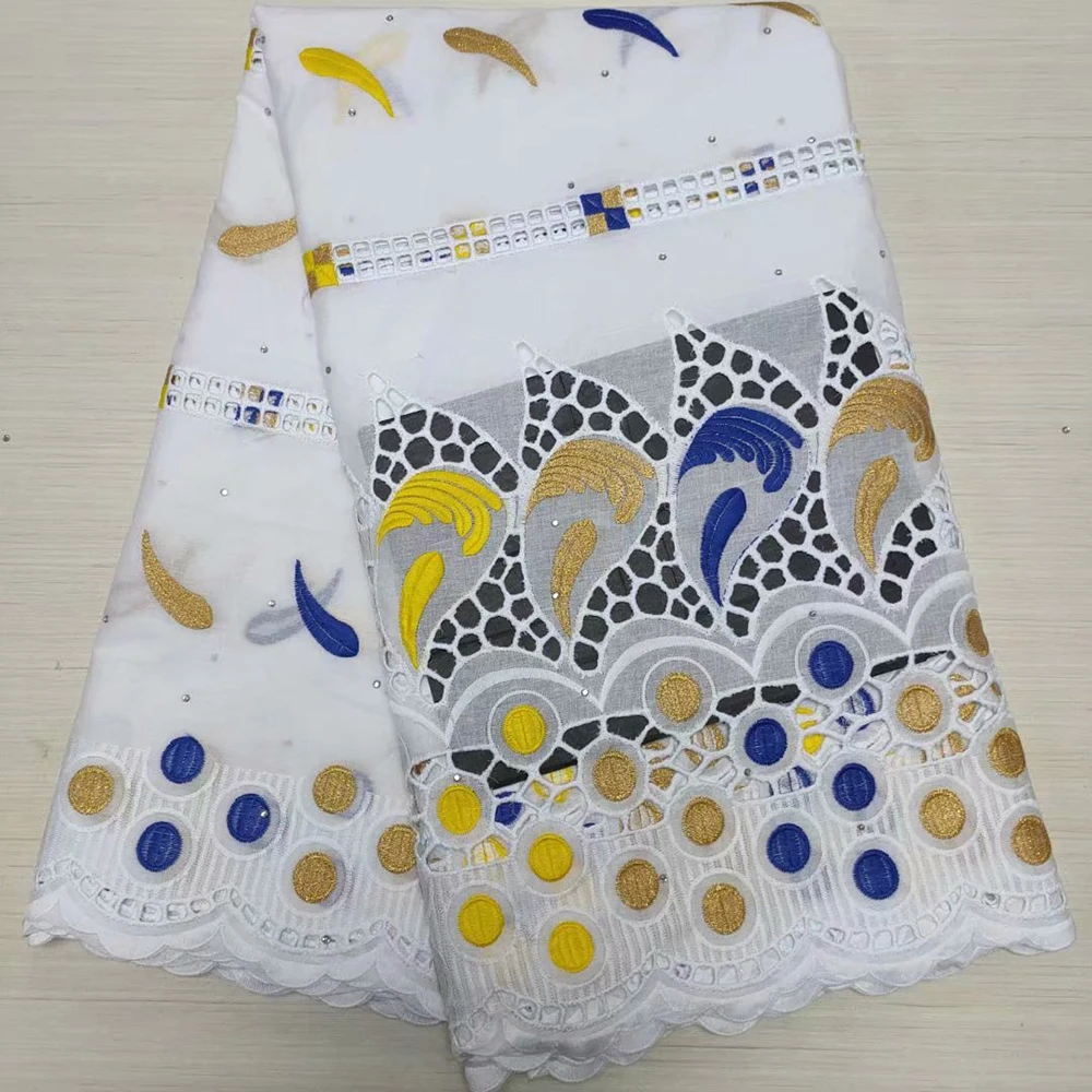 

Sinya Dubai Popular Style African French Mesh Embroidered Stone Nigerian Cotton Dry Swiss Voile Lace Fabric In Switzerland Party