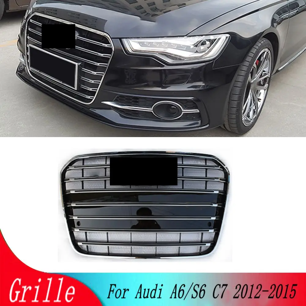 

For Audi A6/S6 C7 2012 2013 2014 2015 (for S6 style) Car Accessory Front Bumper Grille Centre Panel Styling Upper Grill 12 13-15