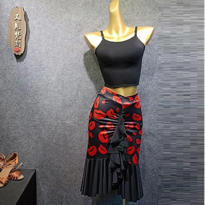 Топ для латинских танцев юбка Одежда современные танцевальные костюмы платье