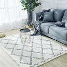 Ковры из марокканской шерсти в спальню, клетчатые плюшевые коврики, Современная гостиная, кремового цвета, мягкие пушистые Alfombra, украшение для дома