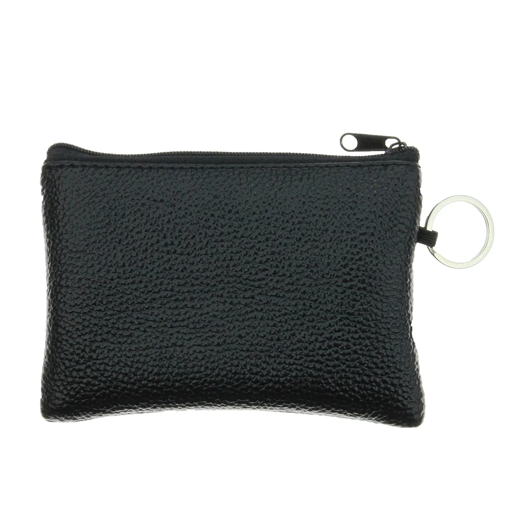 Women Men Mini Pouch Solid PU Leather Bag Small Zipper Coin Purse Card Holder Pocket Money Change Key Wallet with Ring Kids Gift | Багаж и