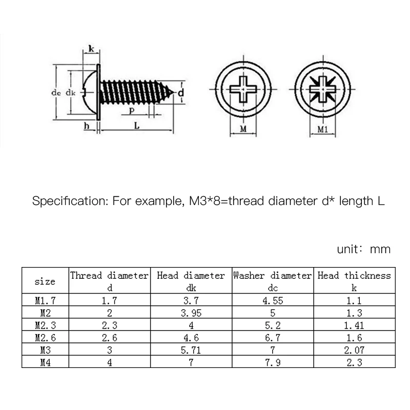 AXK 20 шт. саморезы с круглой головкой из нержавеющей стали 304 мягкими винтами