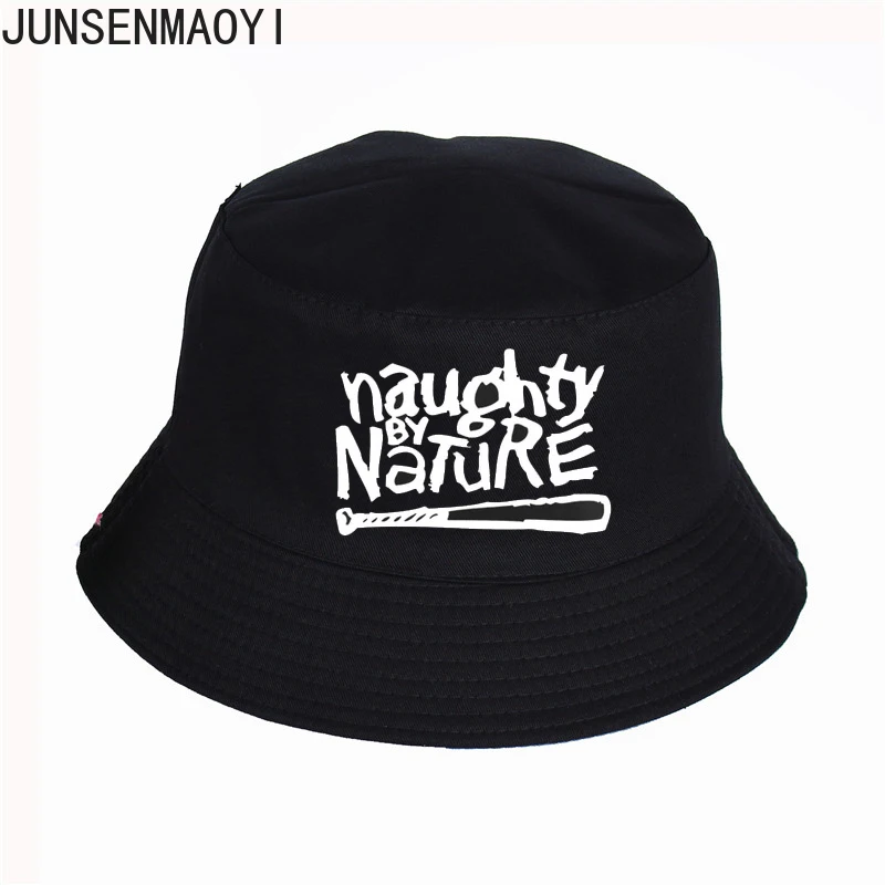 Naughty By Nature Bucket Hats Summer pop harajuku Women Men Funny fisherman hat Outdoor sunshade cap fishing Sunscreen Beach Hat