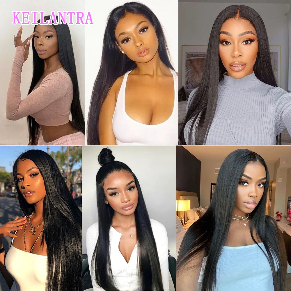 Парик из человеческих волос на сетке естественный цвет прозрачные прямые парики