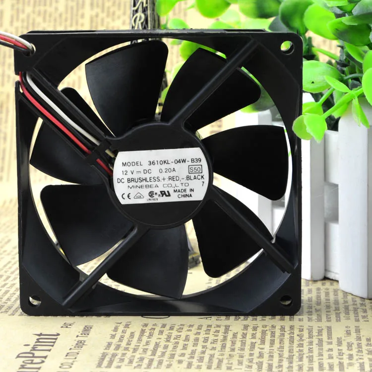 

NEW 3610KL-04W-B39 9CM/9025 12V 0.20A 3 wires Motor protection cooling