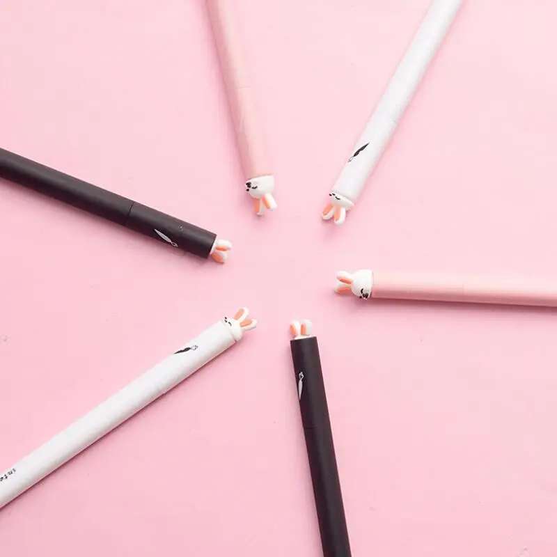 0 5 мм мультяшная Милая парная гелевая фоторучка с кроликом и морковкой простая