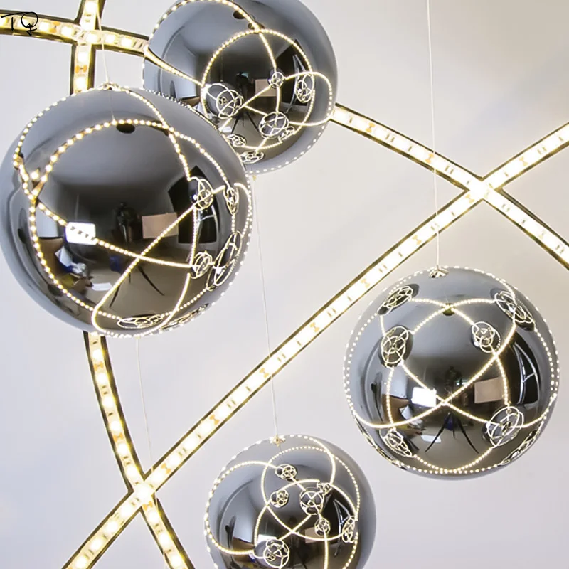 Светодиодная люстра в скандинавском стиле современная стеклянная лампа форме