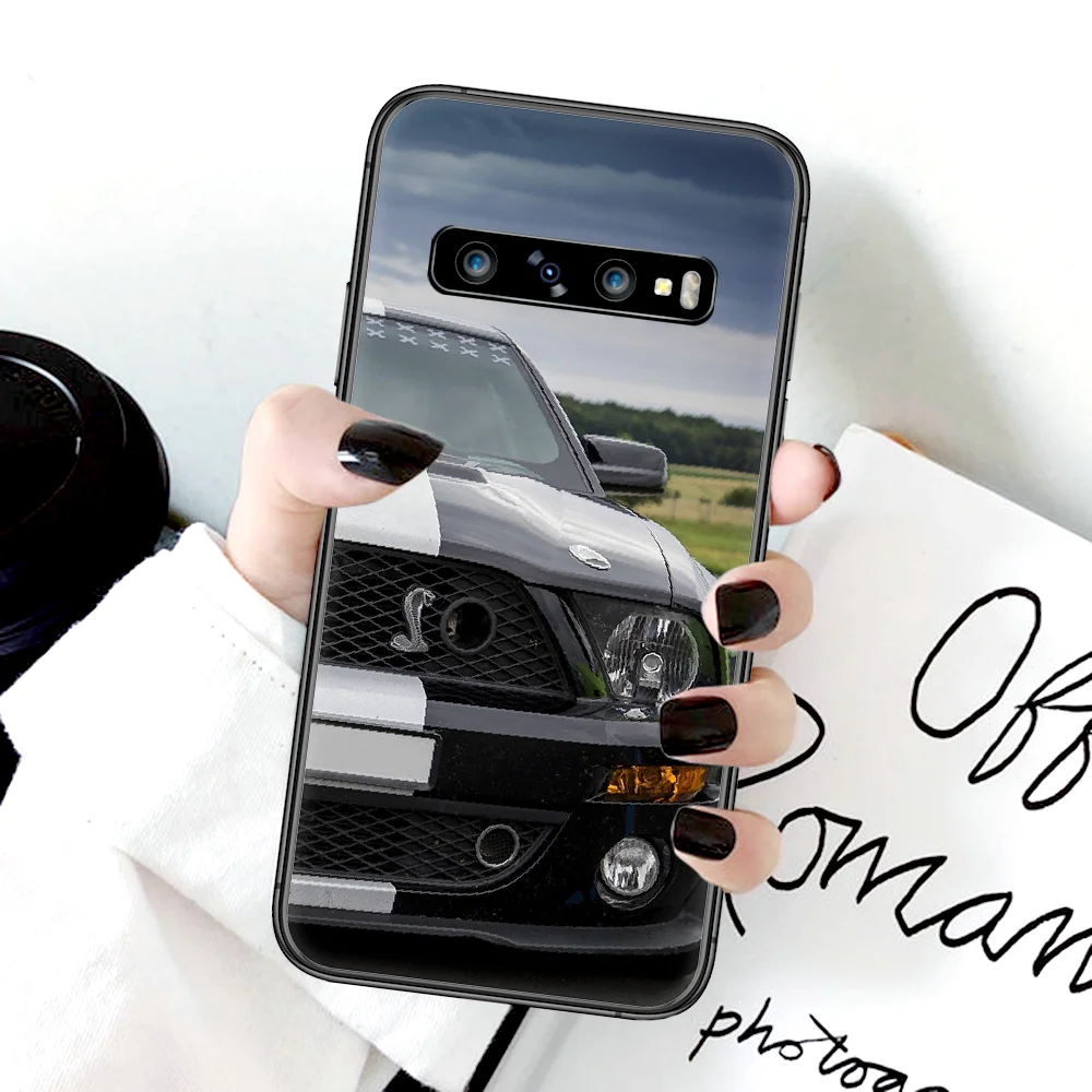 

Mustang Luxury Car Phone Case For Samsung Galaxy Note S 8 9 10 20 Plus E Lite Uitra black Shell Soft Cell Luxury Waterproof
