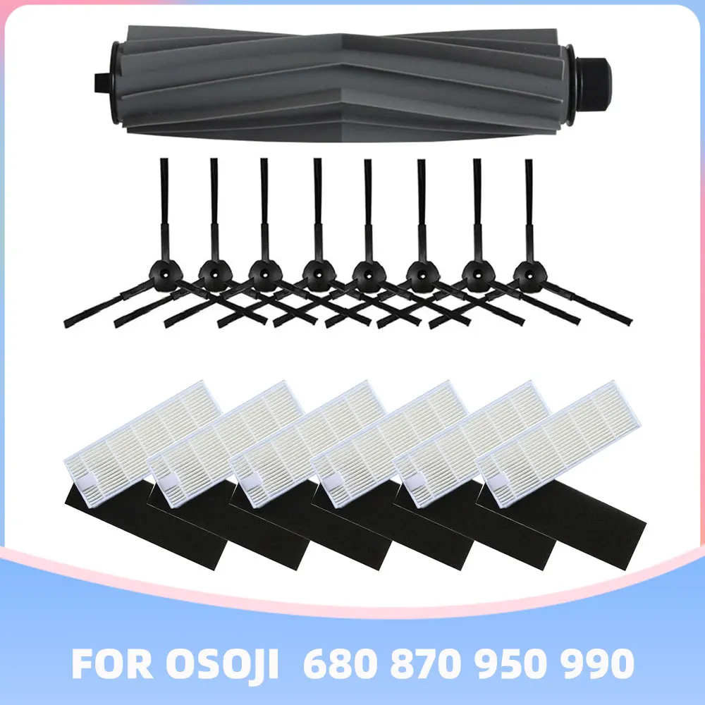 

Roller Side Brush Filter Mop Cloth Replacement Parts Kit For Osoji 680 870 950 990 Robotic Vacuum Cleaner Accessories