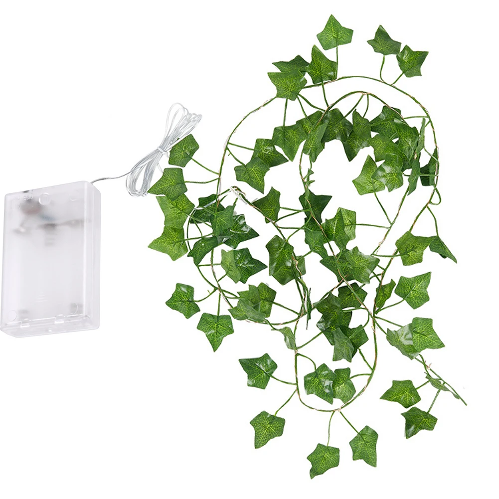 LED Artificial Plants String Light 1PCS Green Leaf Ivy Vine Fairy Maple Leaves Lamp Garland DIY Hanging Lighting | Лампы и освещение