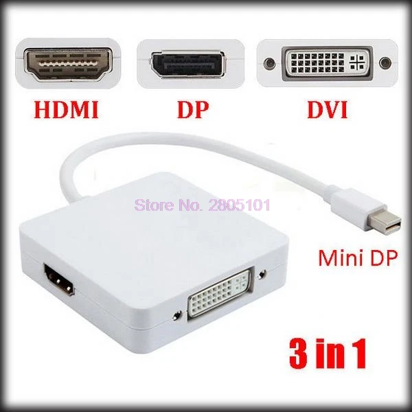 Доставка dhl или ems 100 шт. 3 в 1 Mini Display port DP кабели для DVI HDMI кабеля адаптер порт
