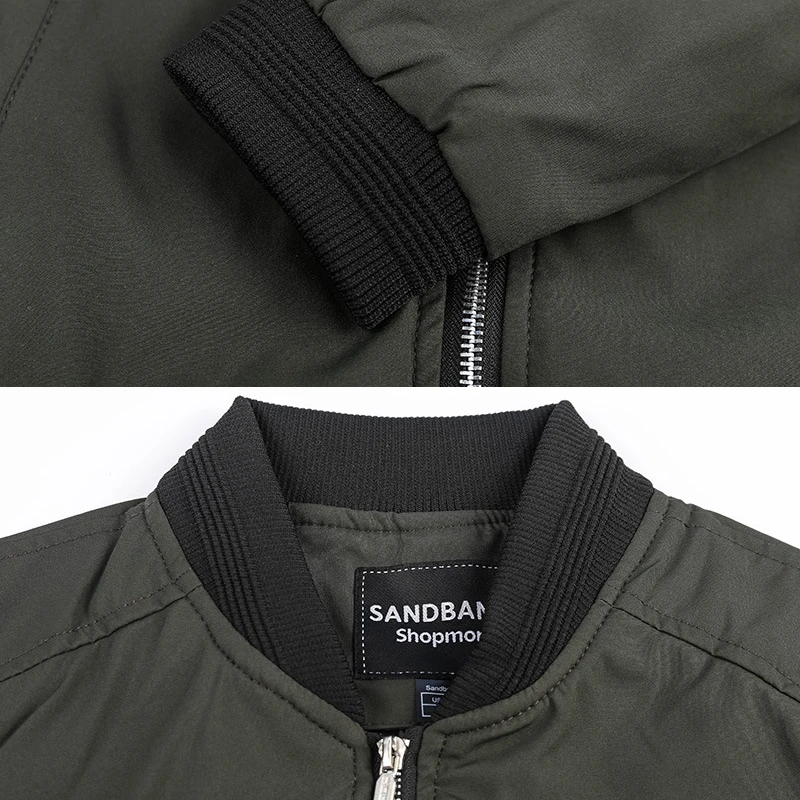 

O Neck Solid Color Bomber Jacket Men Zipper and Slim Fit Coat for Men Spring and Autumn