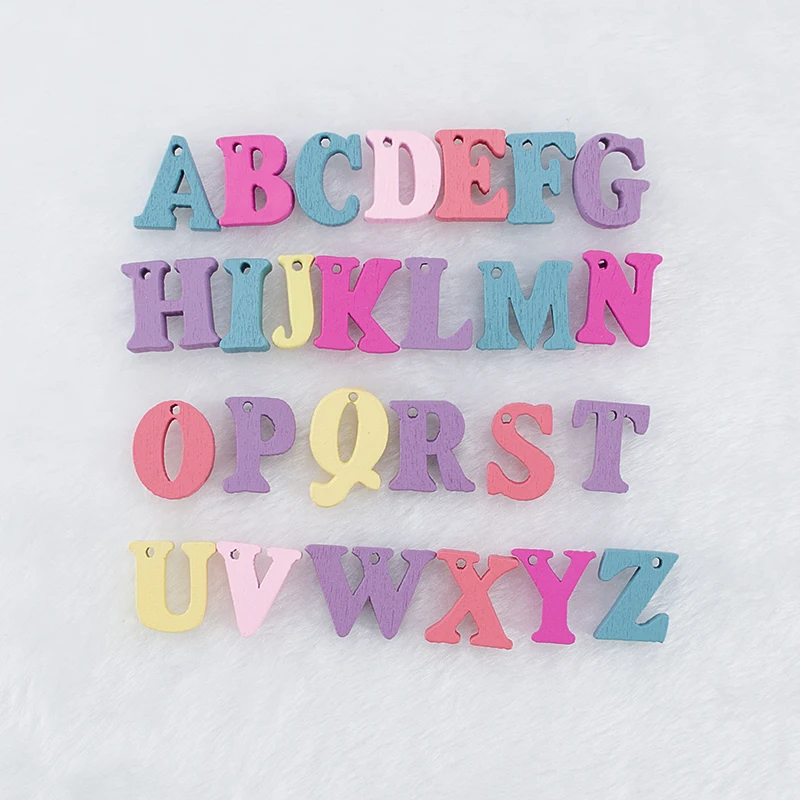 26 шт./лот буквы английского алфавита Смешанные Разноцветные деревянные домашние