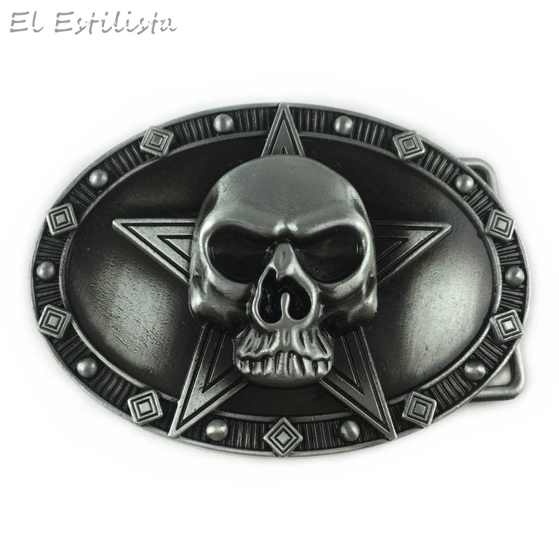 Punk Rock 3D Skull Metal Belt Buckles for Men Women Fashion Accessories Suit 4cm Cowboy Clothing Leather Craft | Дом и сад