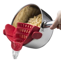 pot bowl funnel strainer wide mouth silicone kitchen tool rice noodles washing colander household gadget leakproof drainer