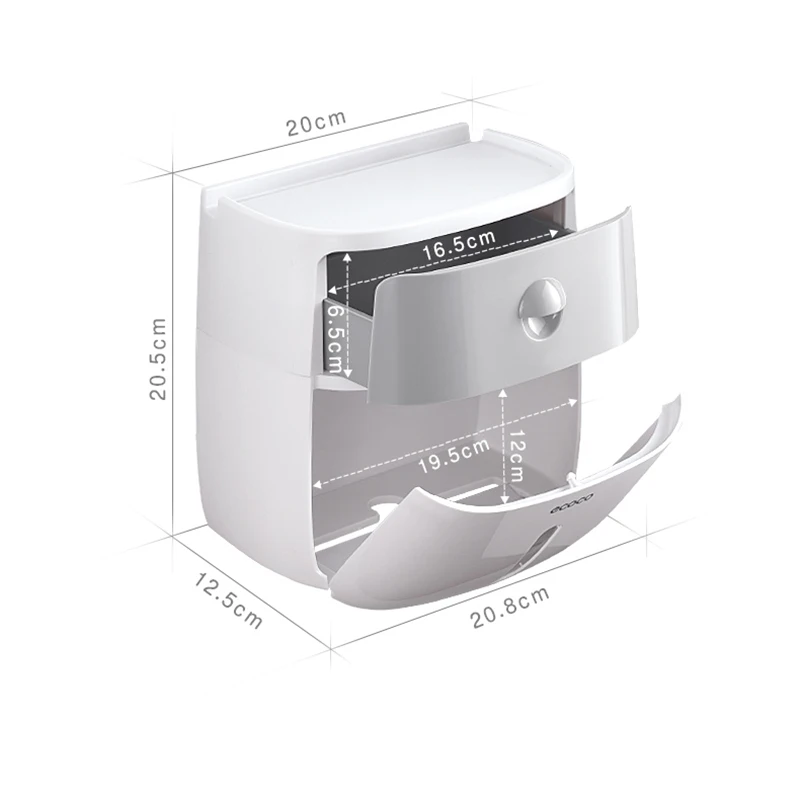 

Free shipping Waterproof Wall Mount Toilet Paper Holder Shelf Toilet Paper Tray Roll Paper Tube Storage Box Creative Tray