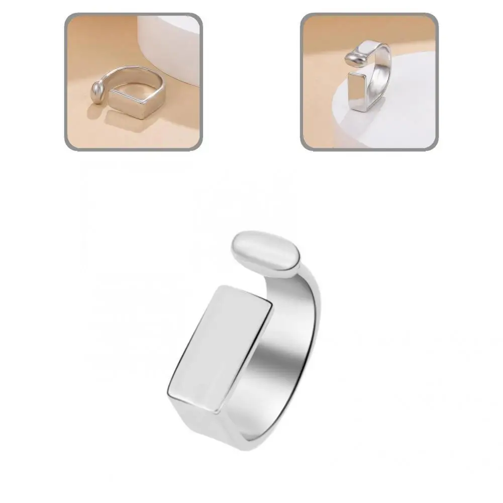 

Rotro Ring Unique Lightweight Wide Open Adjustable Finger Band Jewelry Accessory Geometric Ring Finger Ring