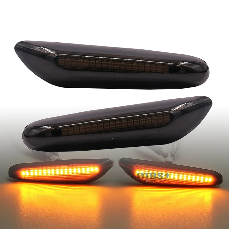 2 шт. дымовая линза динамическая светящаяся синяя/желтая указатели поворота