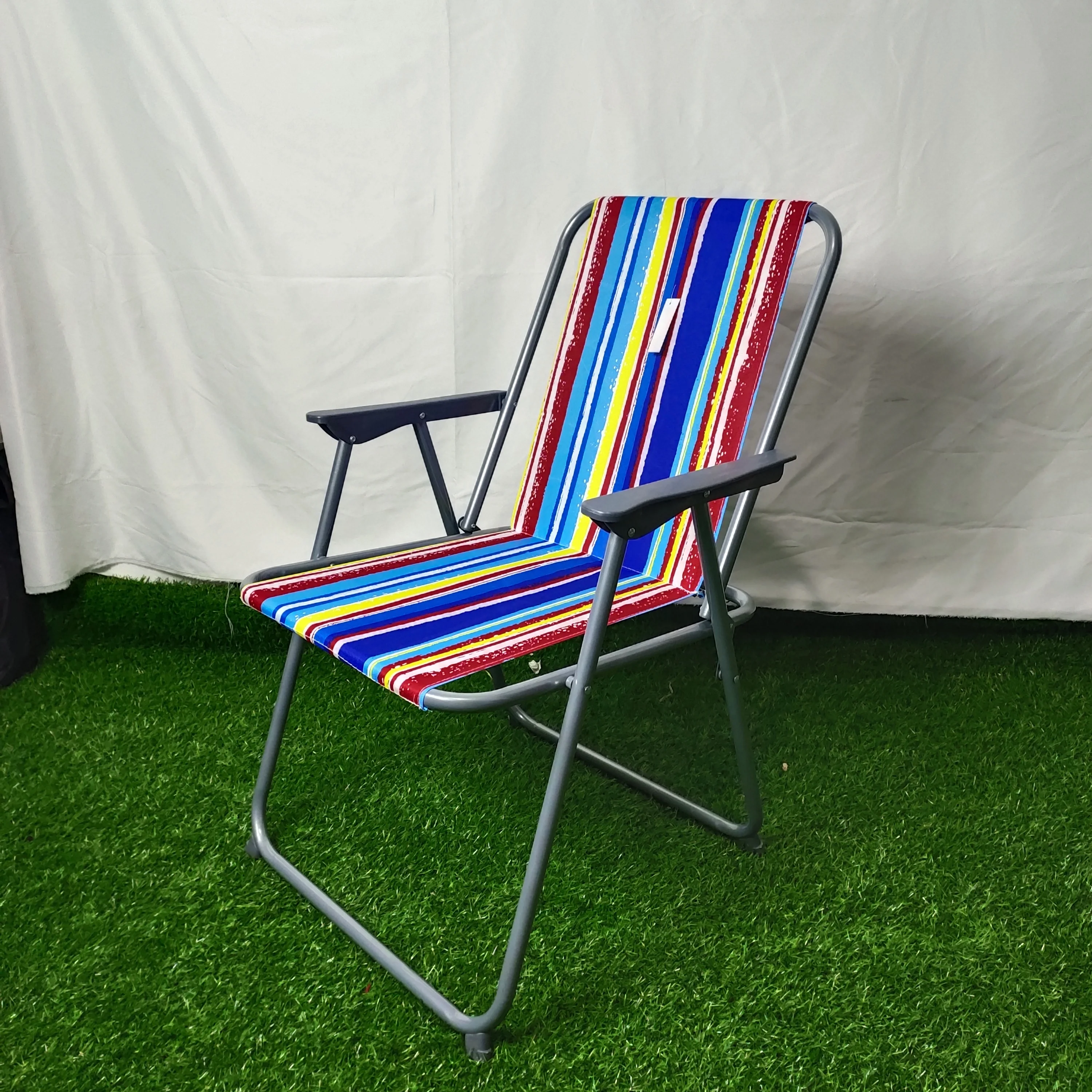 Портативный складной пляжный стул с подставкой для ног пружинный
