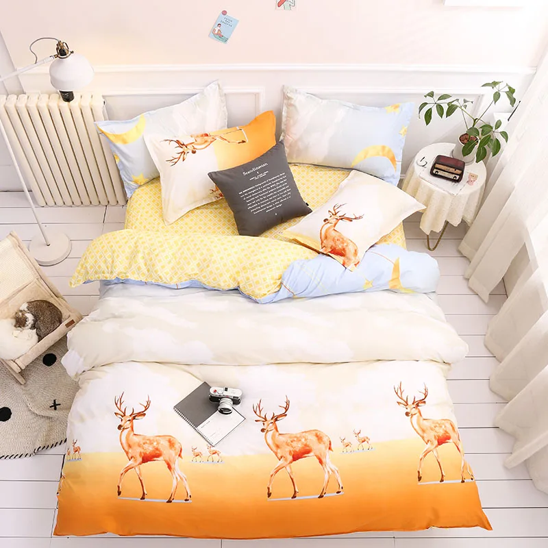 Mr deer Классический красный Рождественский Комплект постельного белья Снежинка Единорог постельное белье пододеяльник плоский лист наволочка наборы королева король Твин Полный размер - Цвет: Mr deer