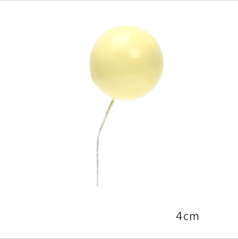 yellow 4cm 5pcs Cakelove 5 шт./лот Прекрасный Золотой шар торт Топпер кекс ко дню рождения для украшения детского душа детский день рождения праздничный свадебный сувенир поставки - Цвет: yellow 4cm 5pcs