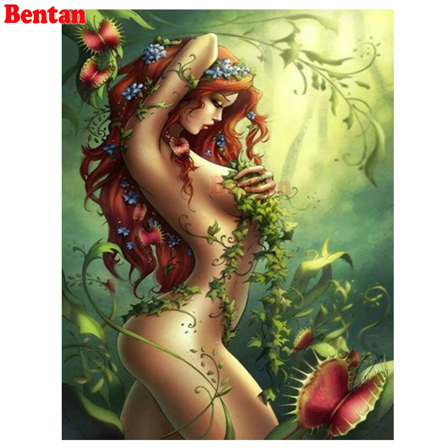 

New DIY Diamond mosaic Sexy girl cannibal flower Diamond painting Cross Stitch 3D Embroidery Rhinestone home decoration