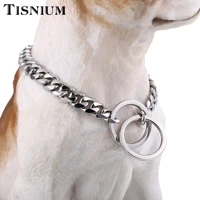 15mm fastness stainless steel dog chain pet collars gold colour drill slip dogs collar large dogs pitbull bulldog