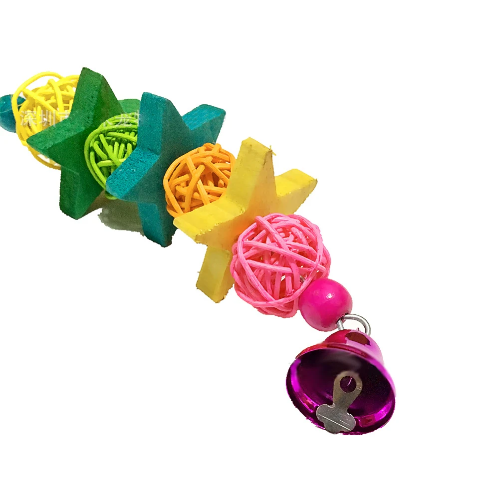 

Parrot Set Toy Combination Toy 6 Piece Set Colored Wooden Swing Chewing Toy