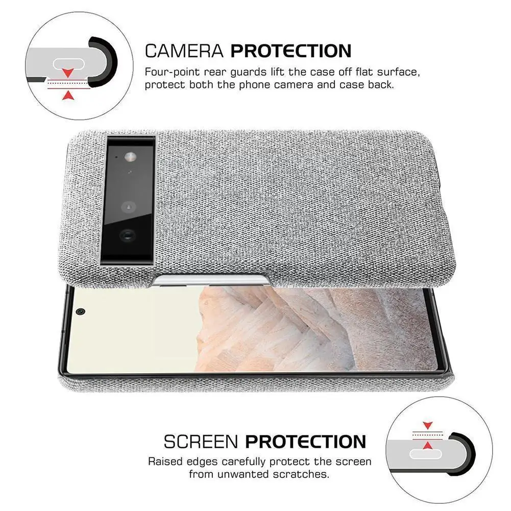 

1Pcs Ultra Slim Case Cover For Google Pixel 6 6 Pro Luxury Felt Cloth Texture Fitted Phone Case O1R0 D9J9