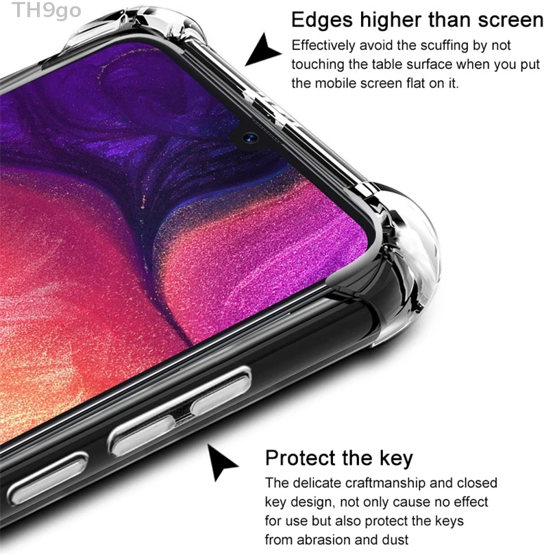 Прозрачный чехол для Samsung Galaxy A70 A50 A30 A20 A10 J2 J4 J6 Plus прозрачный мягкий из ТПУ A6s A6 A8 A9