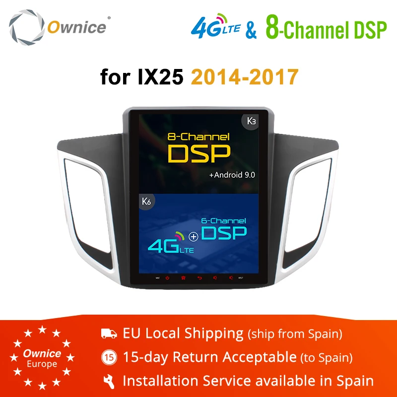 Ownice PX6 Android 9 0 8 ядро IPS Экран K3 K6 автомобильный DVD для Hyundai IX25 2014 2017 аудио 4G DSP GPS плеер