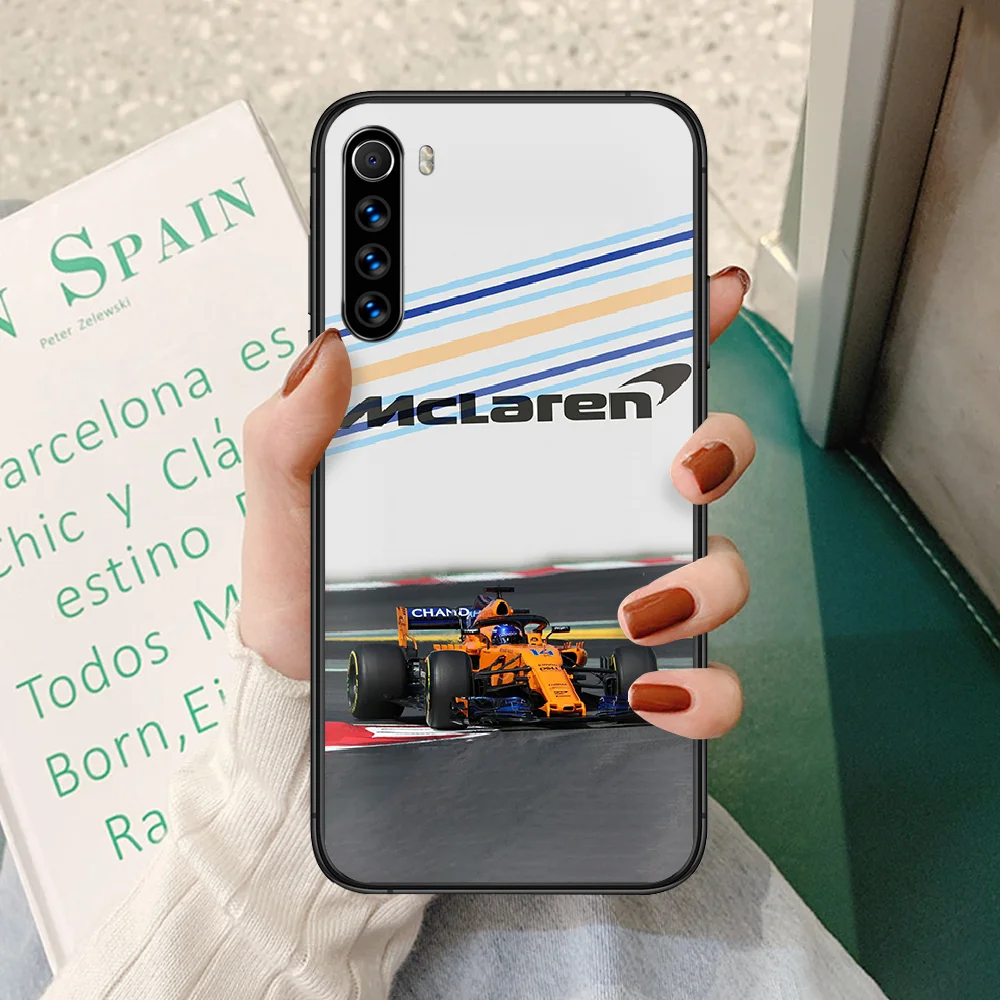 

racing Mclaren car logo Phone case For Xiaomi Redmi Note 7 8 8T 9 9S 4X 7 7A 9A K30 Pro Ultra black waterproof painting back