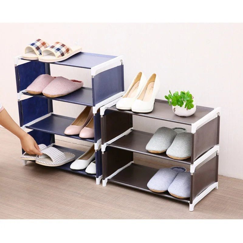 4 ярусная стойка для обуви в сборе шкаф хранения из нержавеющей стали