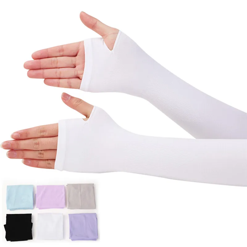 

Sunscreen Arm Warmer Half Finger Cotton Long Fingerless Gloves Cuff Sun Hand Protection Anti-UV Long Gloves