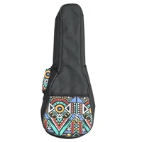 23inch double strap hand folk ukulele carry bag cotton padded case for ukulele guitar parts accessoriesblue graffiti